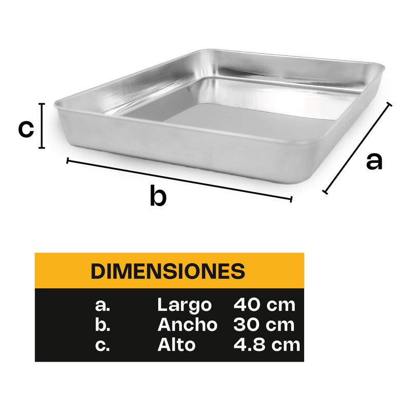 Charola De Acero Inoxidable De 40 X 30 Cm Rhino Charo-1