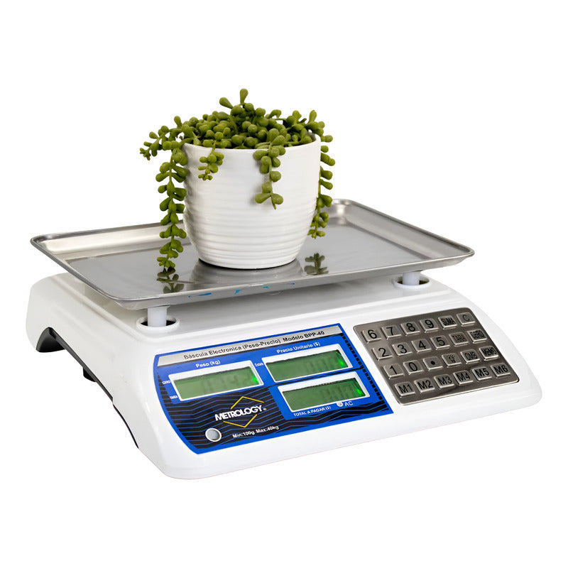 Báscula Comercial Digital Metrology Bpp-40 Kg Blanca Reyfri Blanco