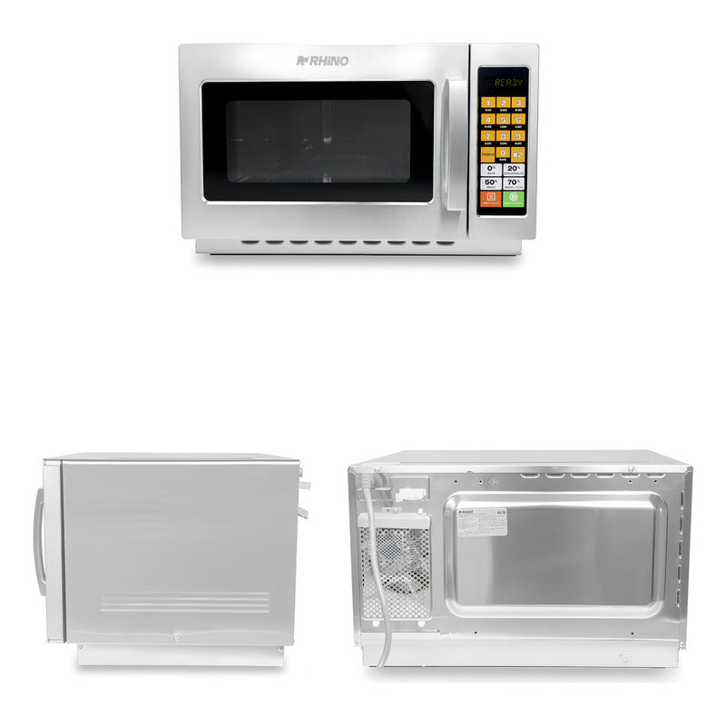 Microondas Industrial Digital Rhino Homic-12d 1000w 1.2ft³ Inoxidable 5 Niveles Potencia 100 Memorias Certificado Nom