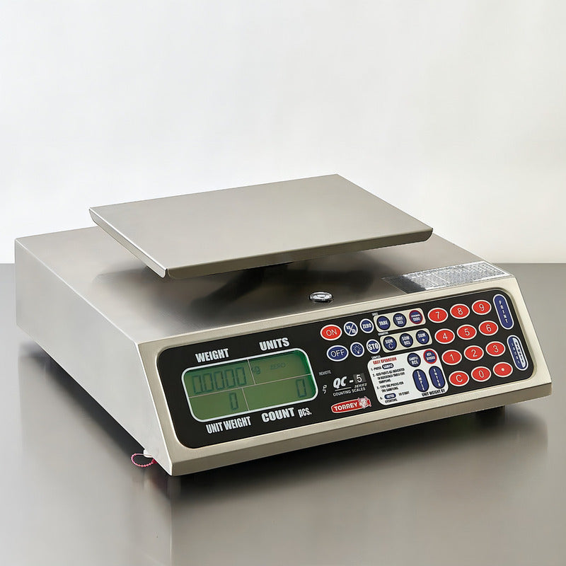 Báscula Contadora Torrey Acero Inoxidable Qc-5 Kg Lcd 25.2cm X 17.3cm