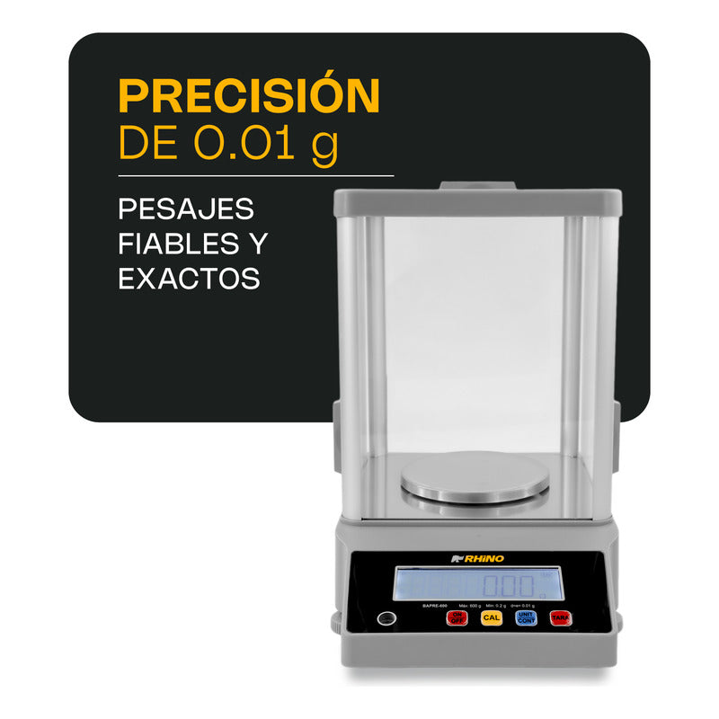 Báscula Digital Electrónica Rhino Bapre-600 Precisión 0.01g