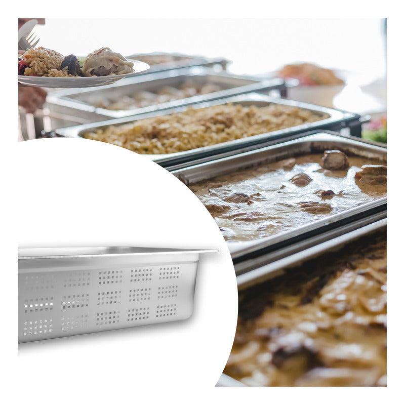 Inserto Acero Inoxidabl Perforado Entero 8 Pulgadas Inape-8