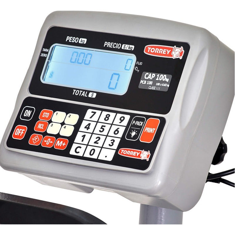 Báscula Comercial Digital Torrey Pcb 100kg 48.5 cm X 38.5 cm