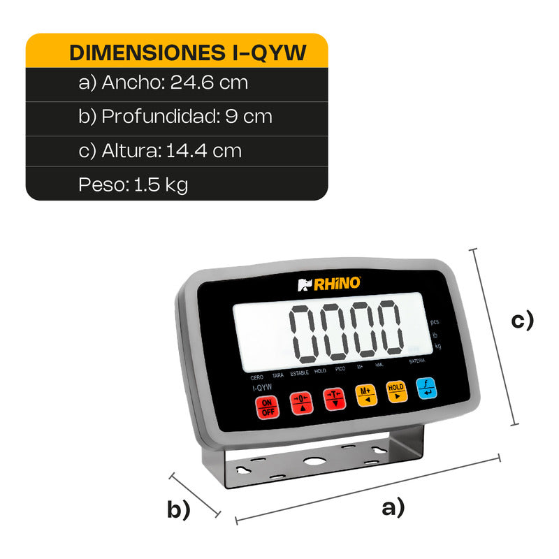 Indicador Inalámbrico Para Bascula De Plataforma Rhino I-qyw Gris