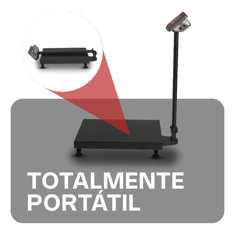 Báscula Digital Plataforma Plegable Vinson /rhino Baple200 Color Rojo