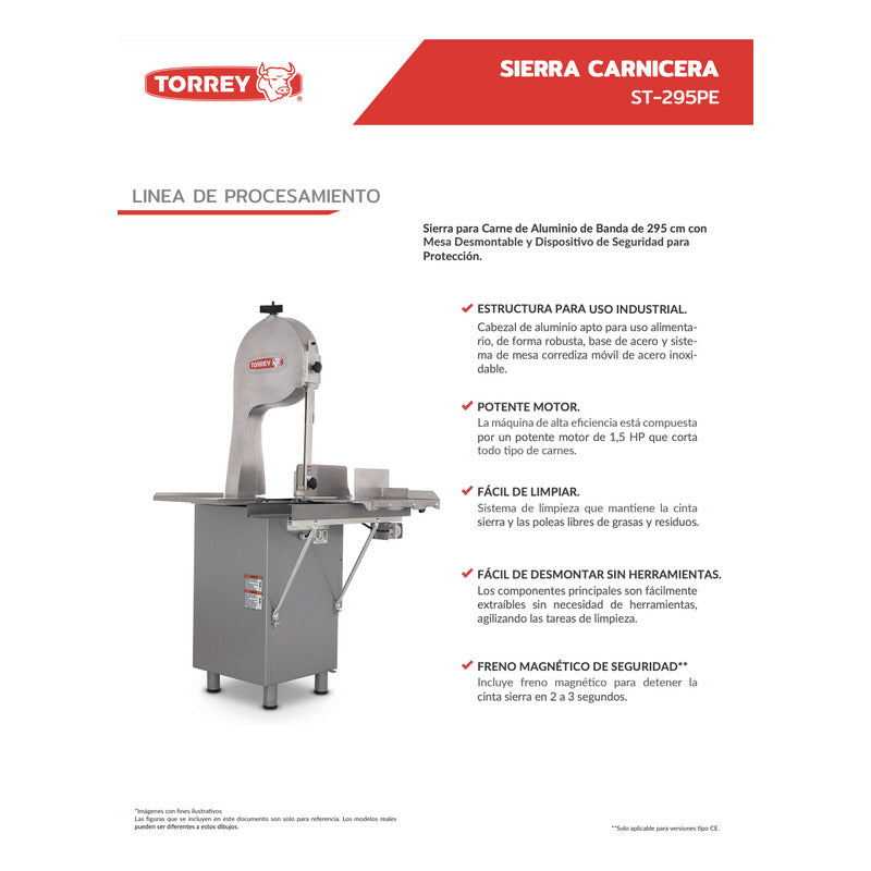 Sierra Carnicera Torrey Profesional St-295-pe 1.5 Hp Reyfri