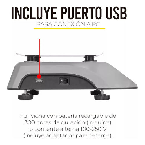 Báscula Comercial Digital Rhino Bar-6x 20 Kg Gris 28 X 20 Cm Gris