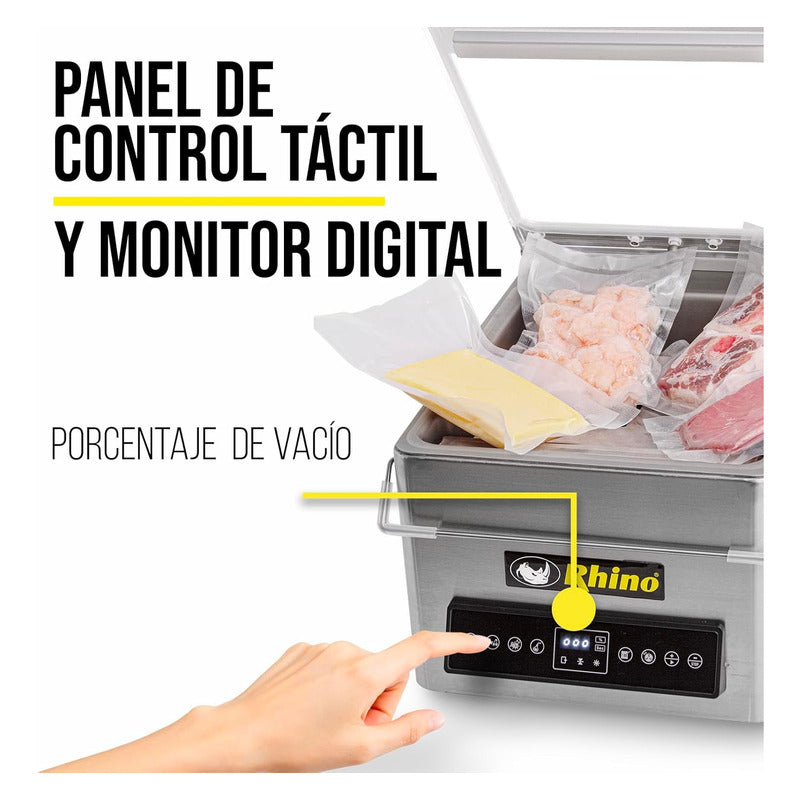 Empacadora Alto Vacío Rhino Evac-4 Acero Inoxidable