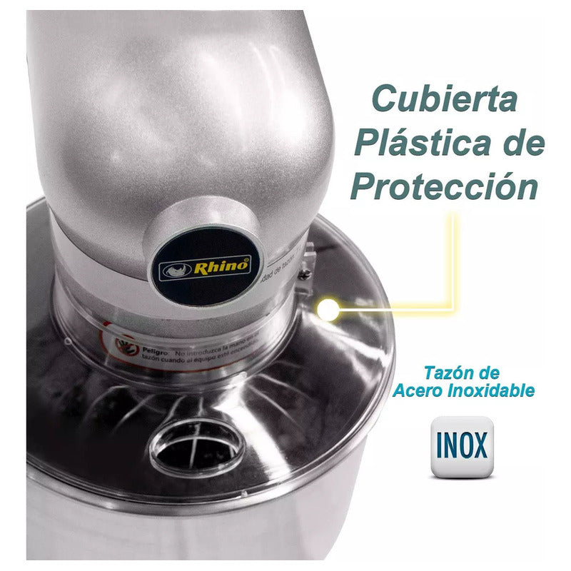 Batidora De Pedestal Industrial Rhino Bati-7 Plata  Plata 60 Hz