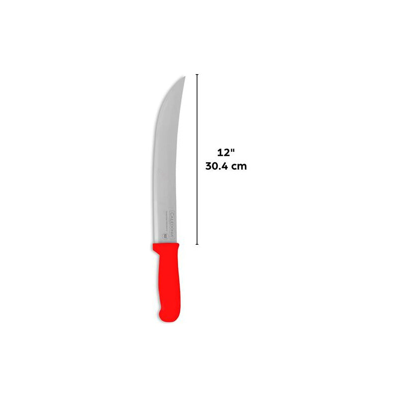 Cuchillo Bistecero Curvo De 12  Cabic-12r Profesional Caledonia, 30cm Rojo