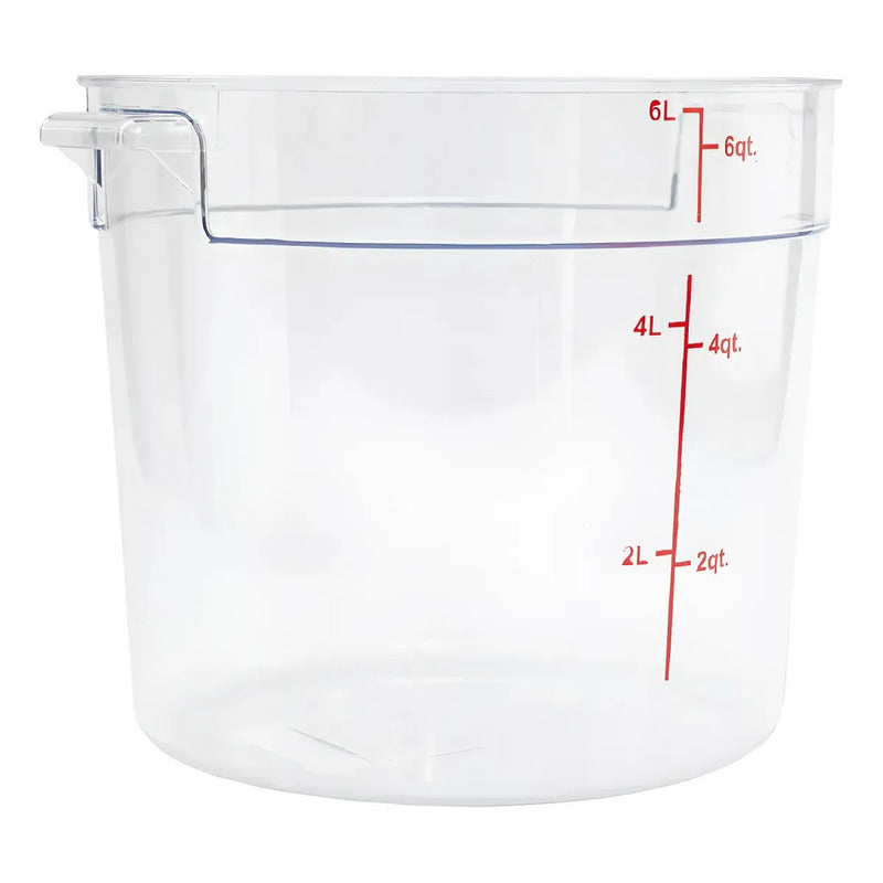 Recipiente Policarbonato Redondo 6 Qt Caledonia Repore-6 Blanco