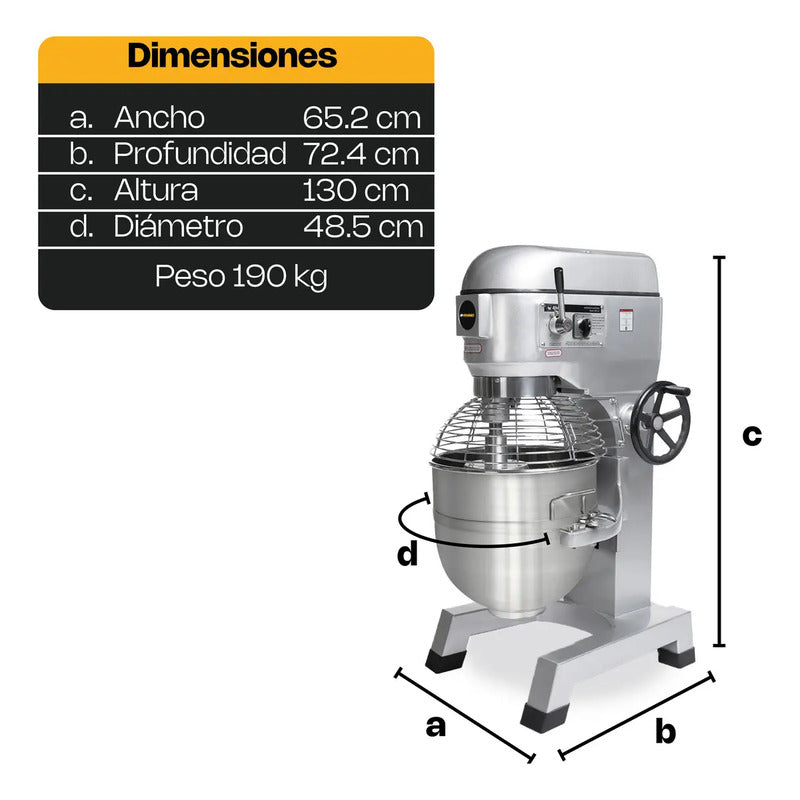 Batidora Planetaria Rhino 60 Litros 12kg Amasado Color Gris Frecuencia 60 Hz Bati-60