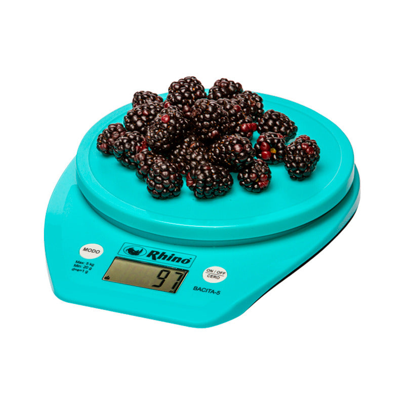 Báscula De Cocina Digital Rhino Bacita-5 Hasta 5kg Azul Turquesa 5 Kg