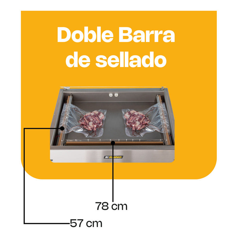 Empacadora Alto Vacío Rhino Evac-40x 40m 3/h Barra 57 Y 79cm