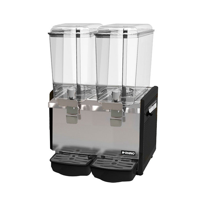 Dispensador Bebidas Frías 2 Tanques Disbef-18l Rhino A.inox Negro