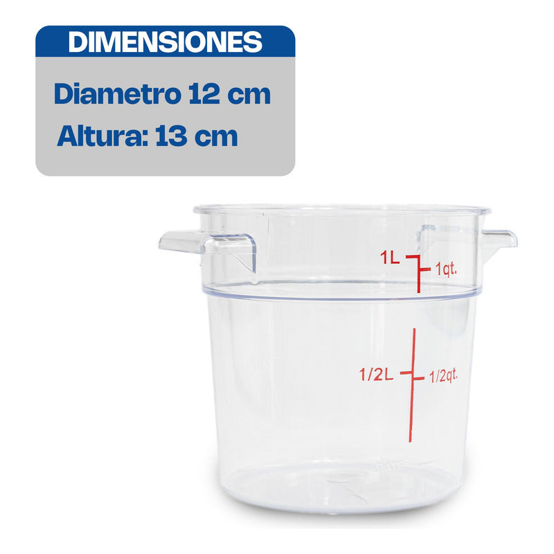 Recipiente Policarbonato Redondo 1 Qt Caledonia Repore-1