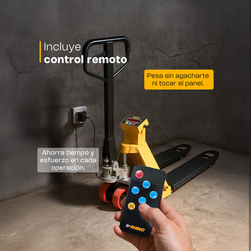 Báscula De Patín Rhino Bapat-2t 2000kg Con Control Remoto Amarillo