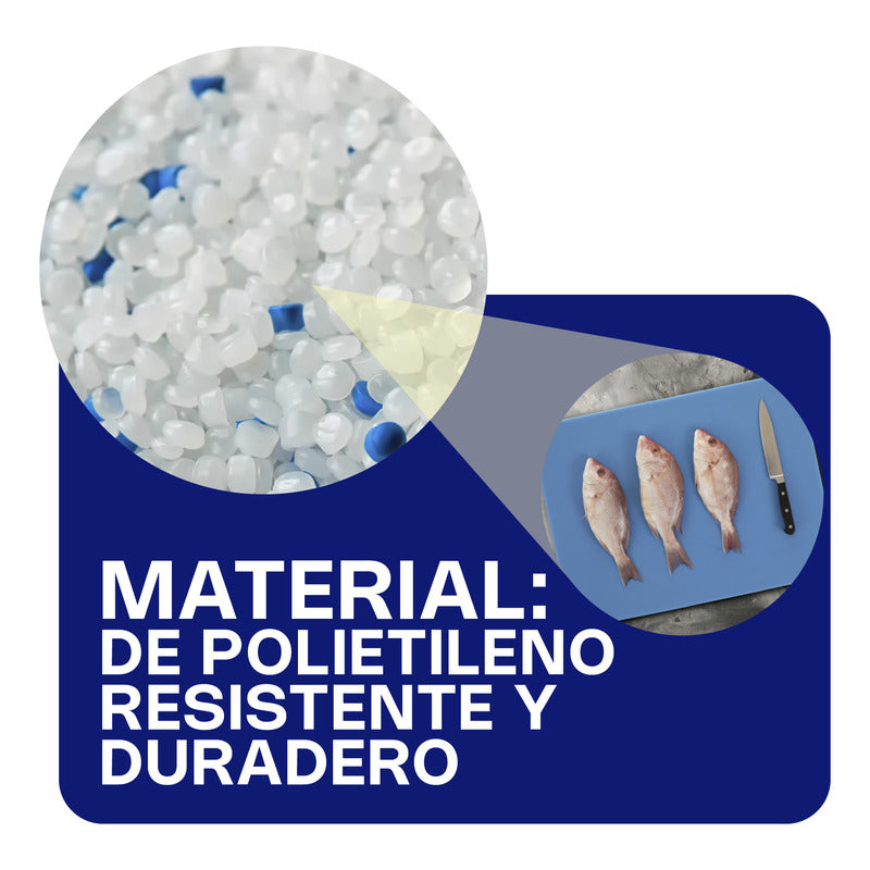 Tabla Para Cortar 60 X 45 X 1.2 Cm Caledonia Tapaco-18a Liso Azul