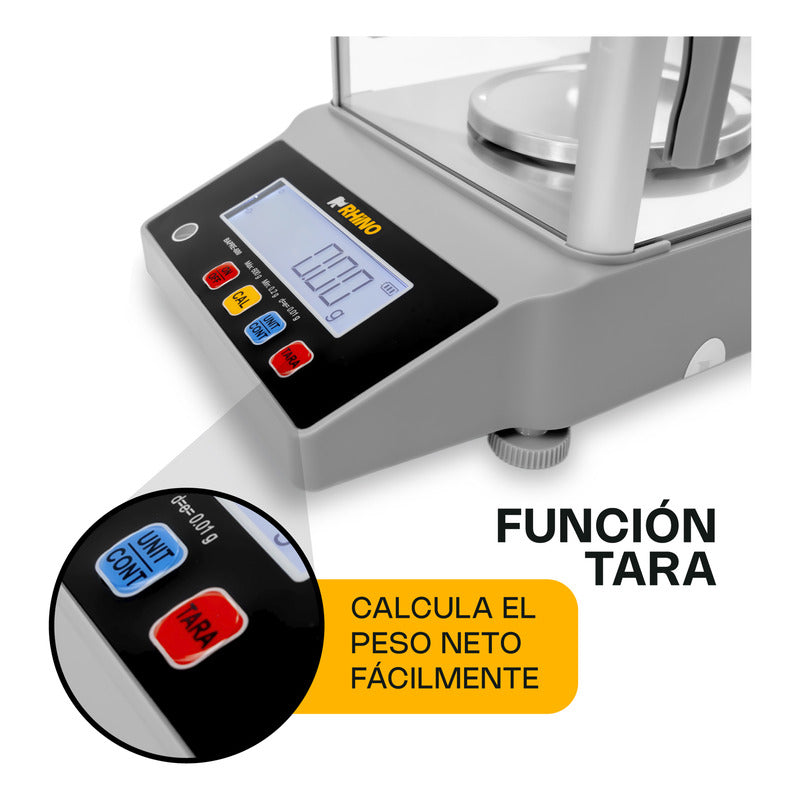 Báscula Digital Electrónica Rhino Bapre-600 Precisión 0.01g