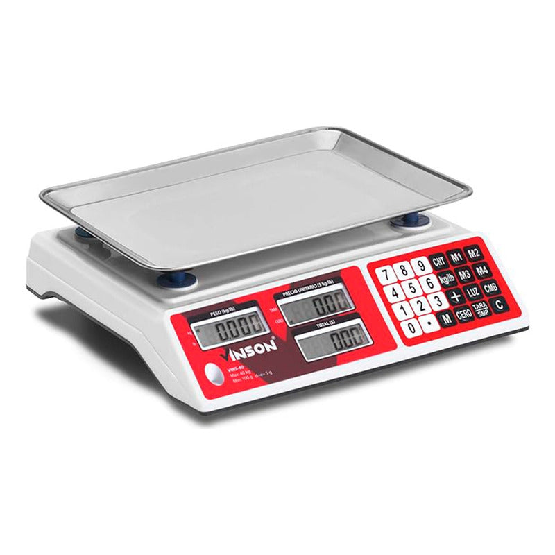 Báscula Comercial Digital Vinson Vins-40 40kg 33 cm X 24 cm Rojo