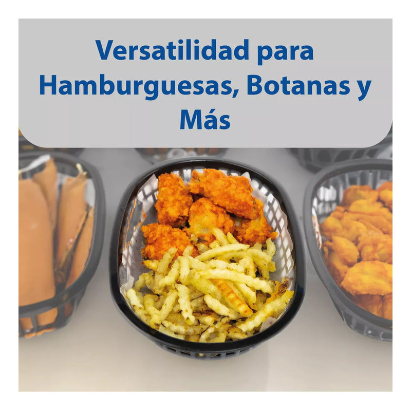 12 Canastillas Plásticas Negras Para Comida Camob-n Negro