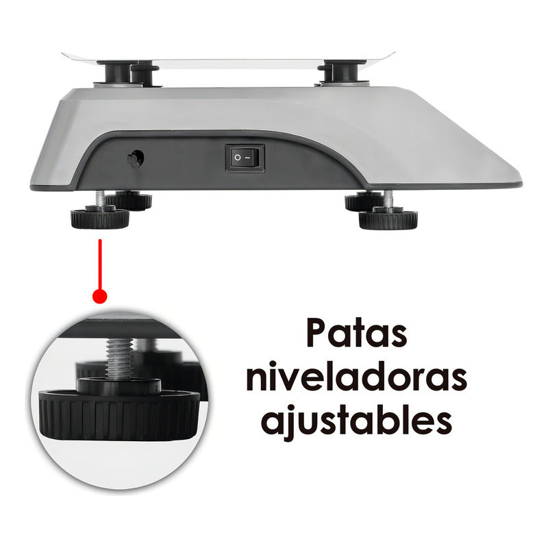 Báscula Comercial Digital Rhino Bar-6x 20kg Gris 28 Cm X 20 Cm