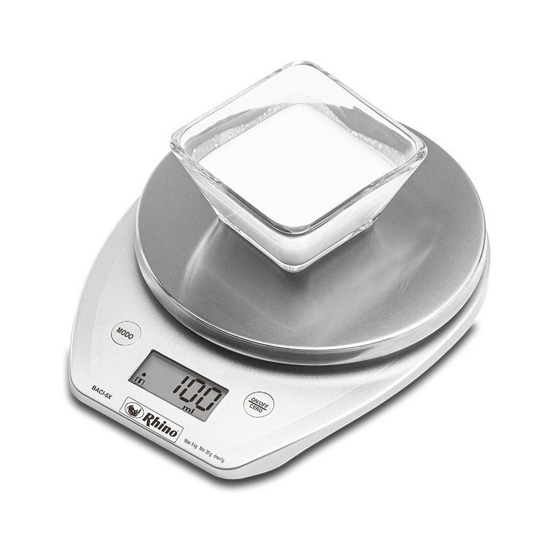 Báscula Rhino 5kg Plato Acero Inoxidable Baci-5x  5 Kg