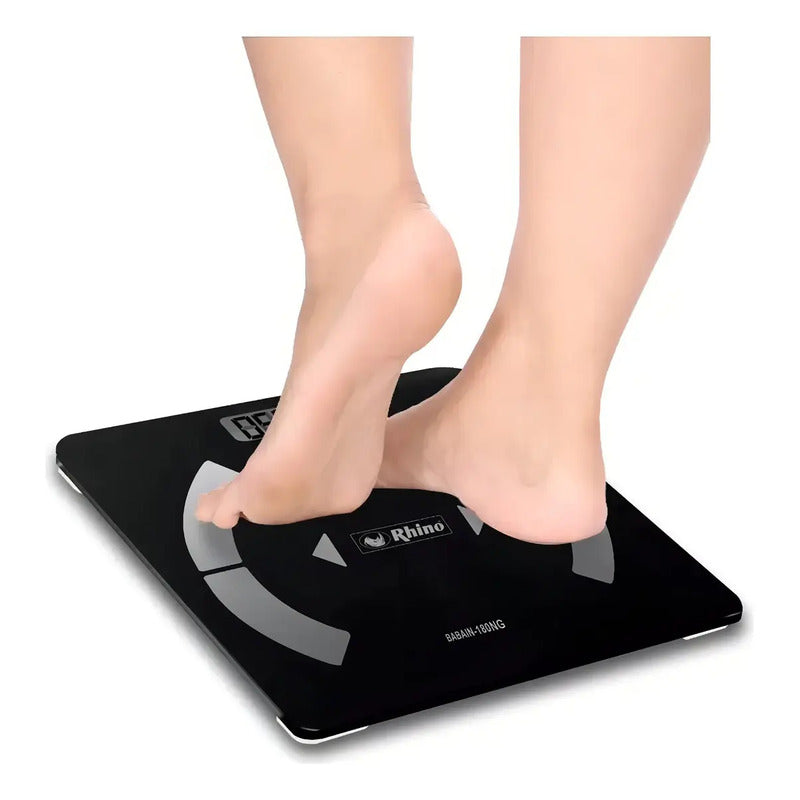Báscula Digital Rhino Babain-180 Negra, Hasta 180 Kg Negro