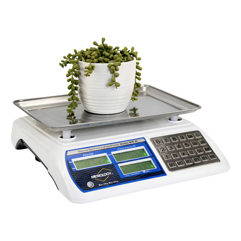 Báscula Comercial Digital Metrology Bpp-40 40kg Blanco 30 Cm X 22 Cm