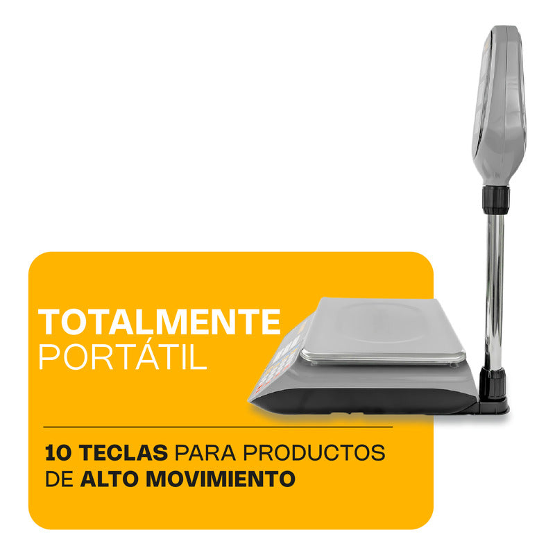 Báscula Comercial Digital Rhino Bar-8t 40kg Con Mástil