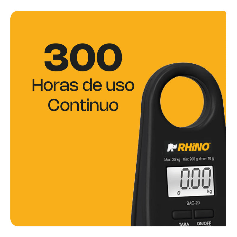 Bascula Colgante Portátil 20kg Bac-20 Color Negro Rhino Negro