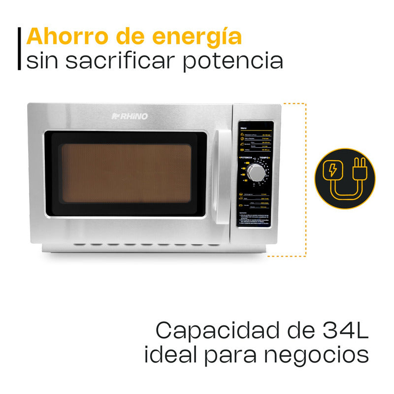 Microondas Industrial Análogo Rhino Homic-12a 1000w 1.2ft3