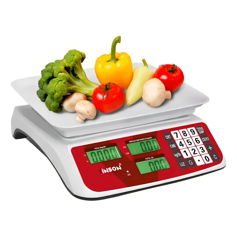 Báscula Comercial Digital Vinson Vins-20 20kg 29 Cm X 22 Cm Color Blanco