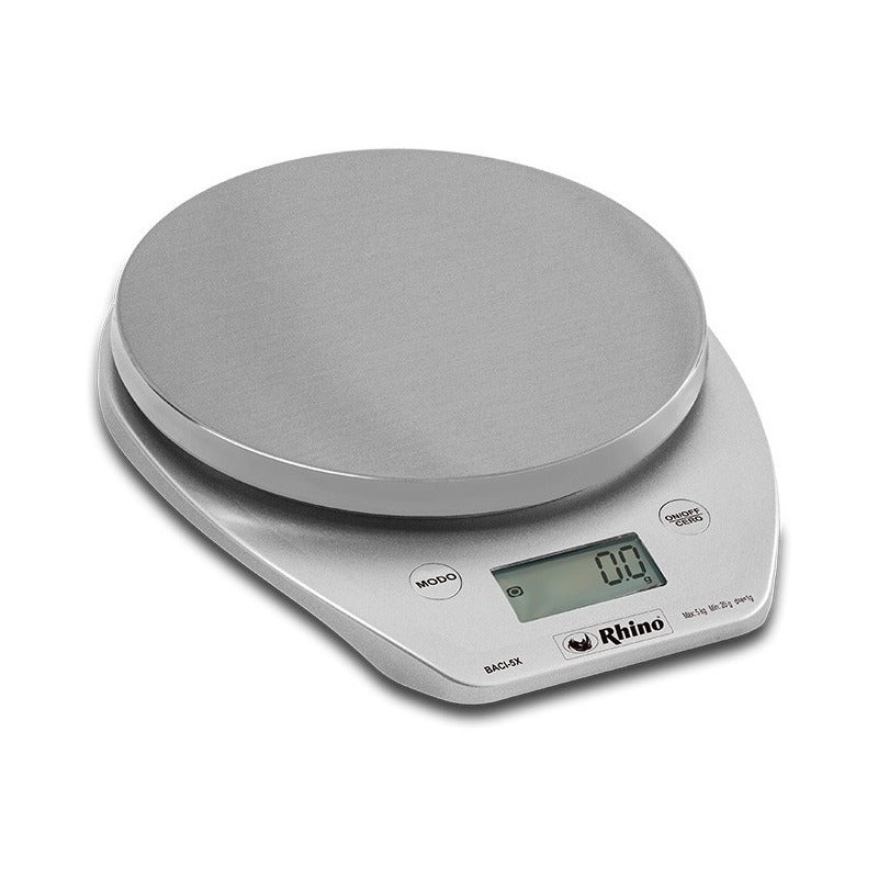 Bascula Digital Rhino De Cocina Baci5x 5kg Plato Acero Inox. Blanco 5 G 5 Kg
