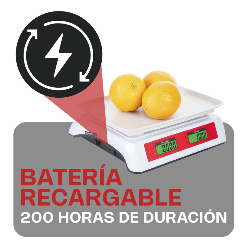 Báscula Comercial Digital Vinson Vins-20 20kg 29 Cm X 22 Cm Blanco