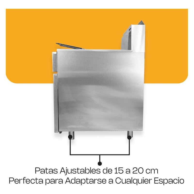 Freidora Industrial A Gas Lp Rhino 2 Canastillas 24 Litros Gris