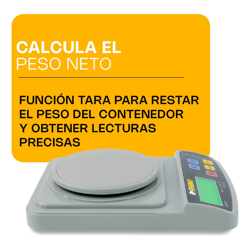 Báscula De Precisión Digital Rhino Bapre1 1kg/0.1g Precisión Gris