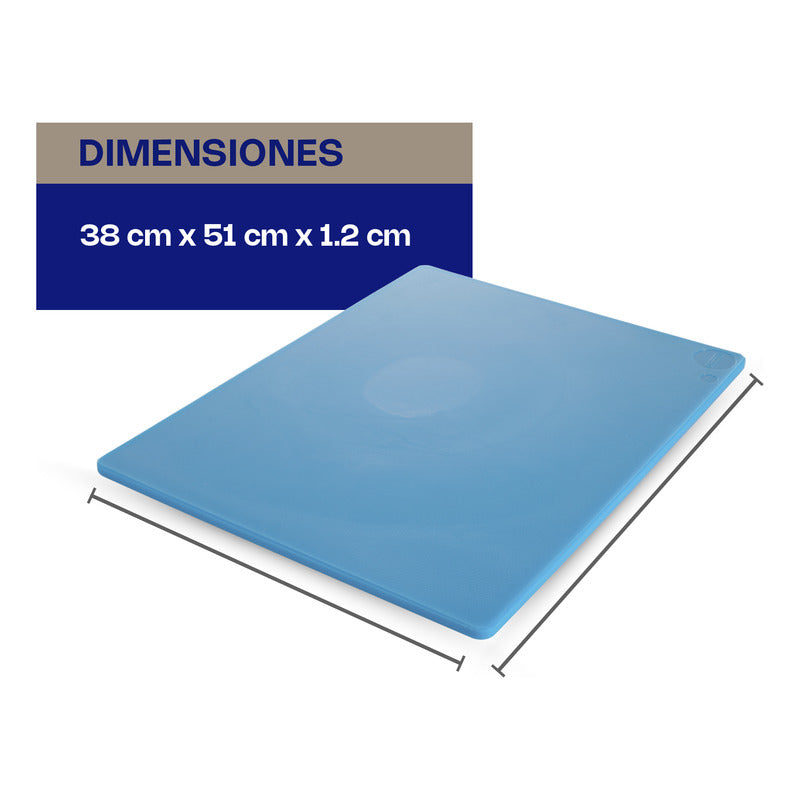 Tabla Azul Para Cortar 50 X 38 X 1.2 Cm Caledonia Tapaco-15  Liso Azul