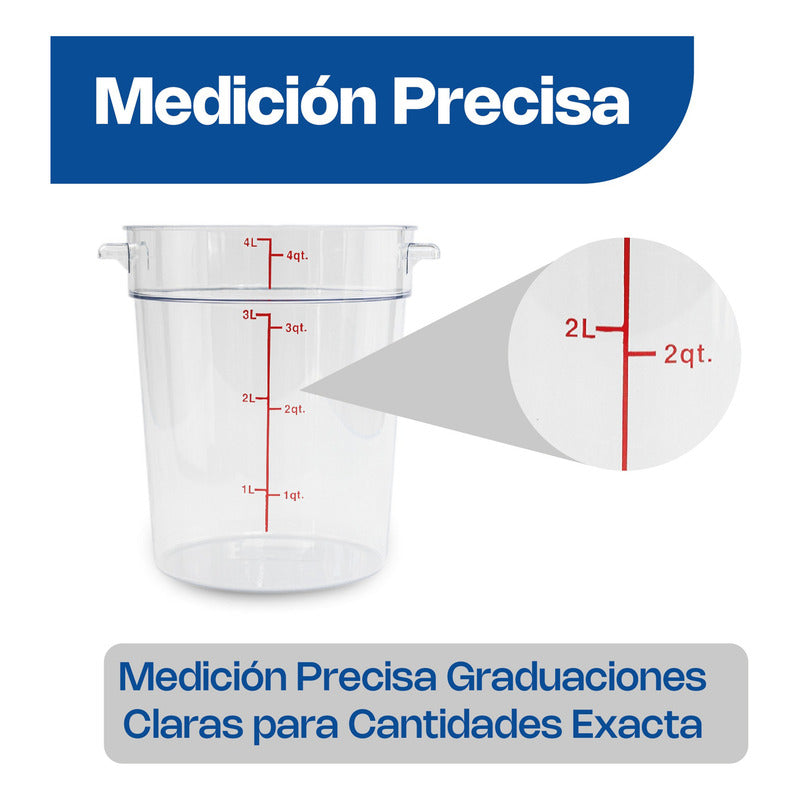 Recipiente Policarbonato Redondo 4 Qt Caledonia Repore-4
