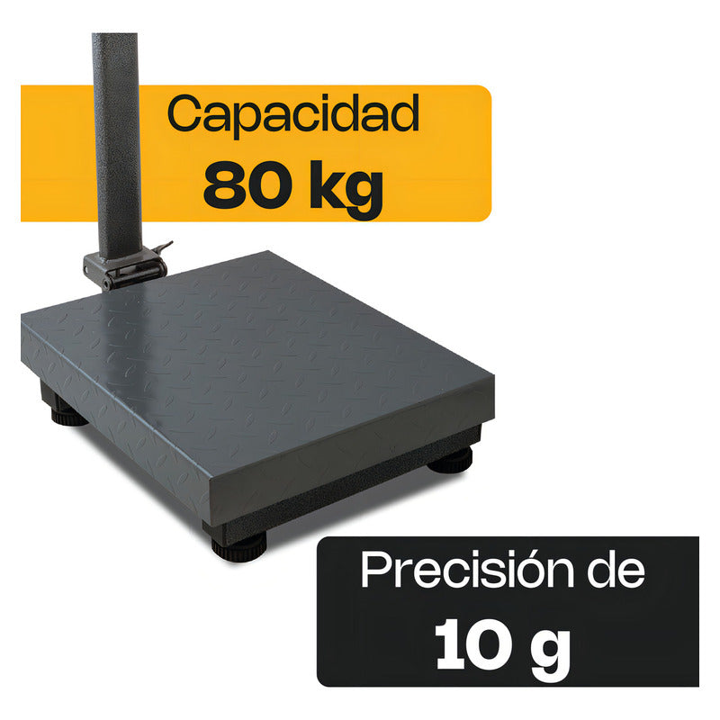 Báscula Comercial Digital Plataforma Rhino Bapca 80kg Gris