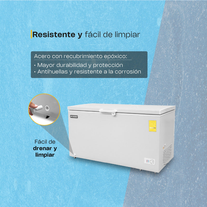 Congelador Horizontal Rhino Congeco-16 Pies Temp Dual Reyfri Blanco