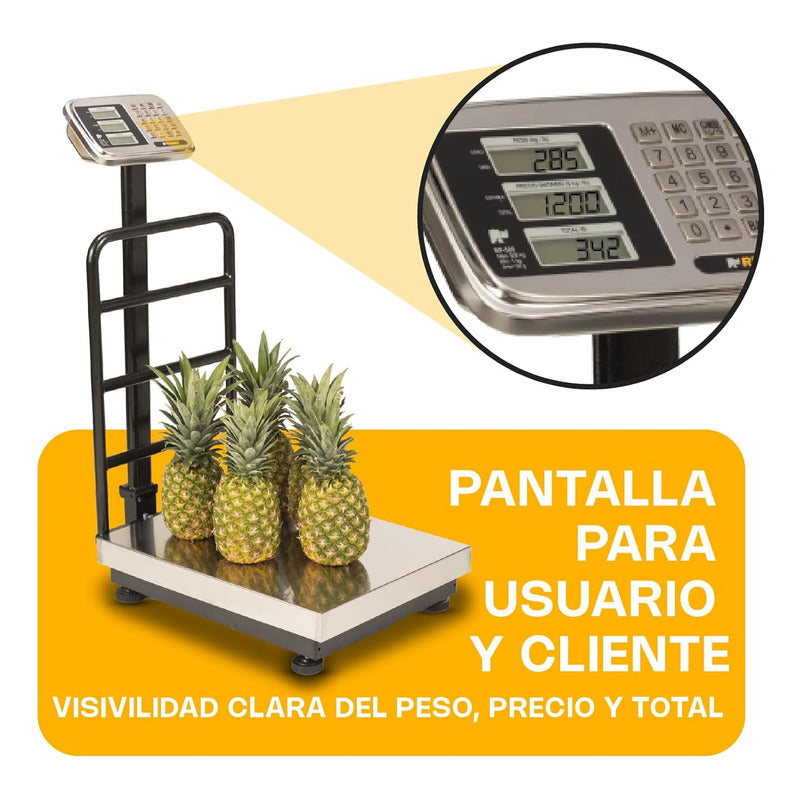 Báscula Plataforma Rhino Plegable 500kg/50g Bp500 Acero Inox Gris