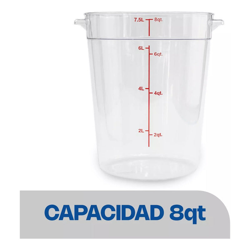 Recipiente Policarbonato Redondo 8 Qt Caledonia Repore-8