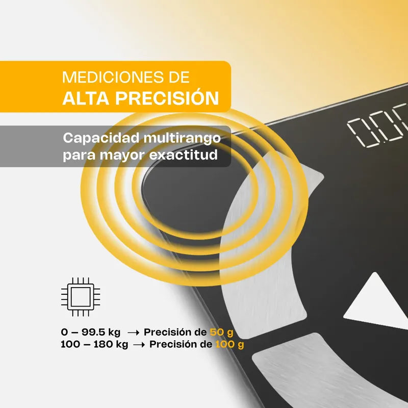 Báscula Inteligente Para Peso Corporal Babain-180ng 180 Kg Negro