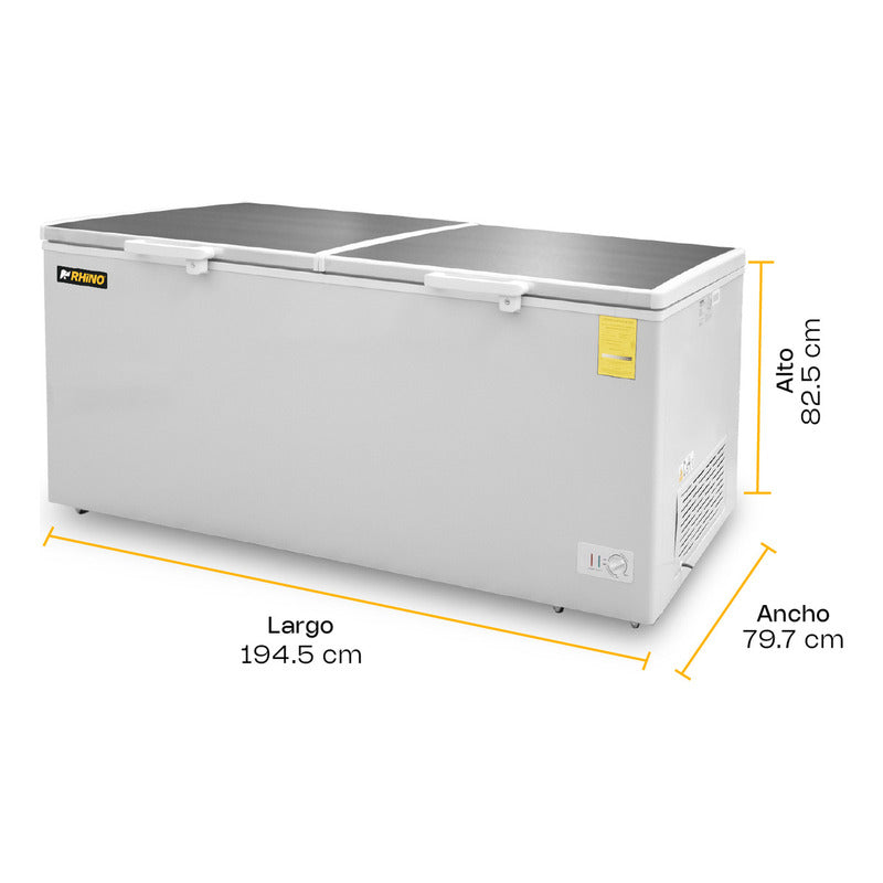 Congelador Horizontal Rhino Congeco24x 24ft3 Temp Dual Blanco