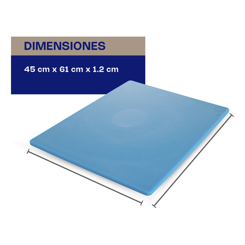 Tabla De Picar Caledonia Polietileno 18x24cm Colores Color Azul Liso