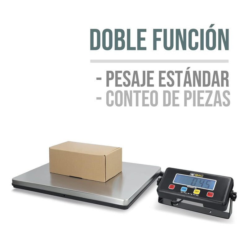 Báscula Para Paquetería Rhino Bapaque-100 Kg C/indicador Negro