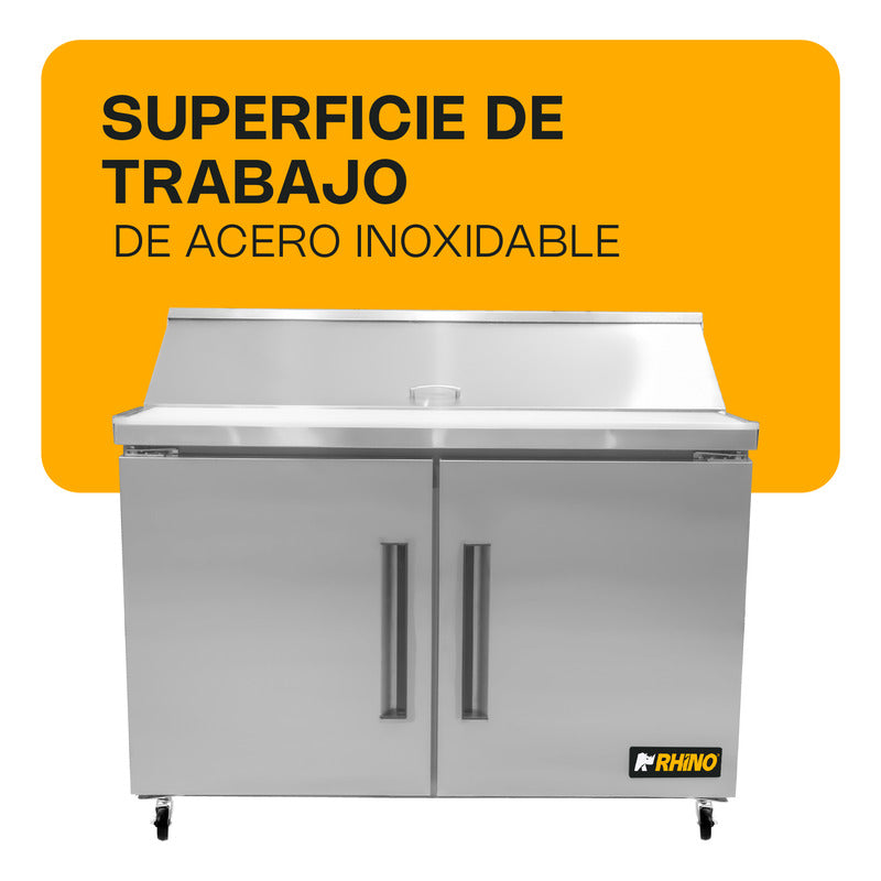 Mesa Refrigerada Bajo Barra Rhino Mersal-48 A.inox 0°c A 4°c
