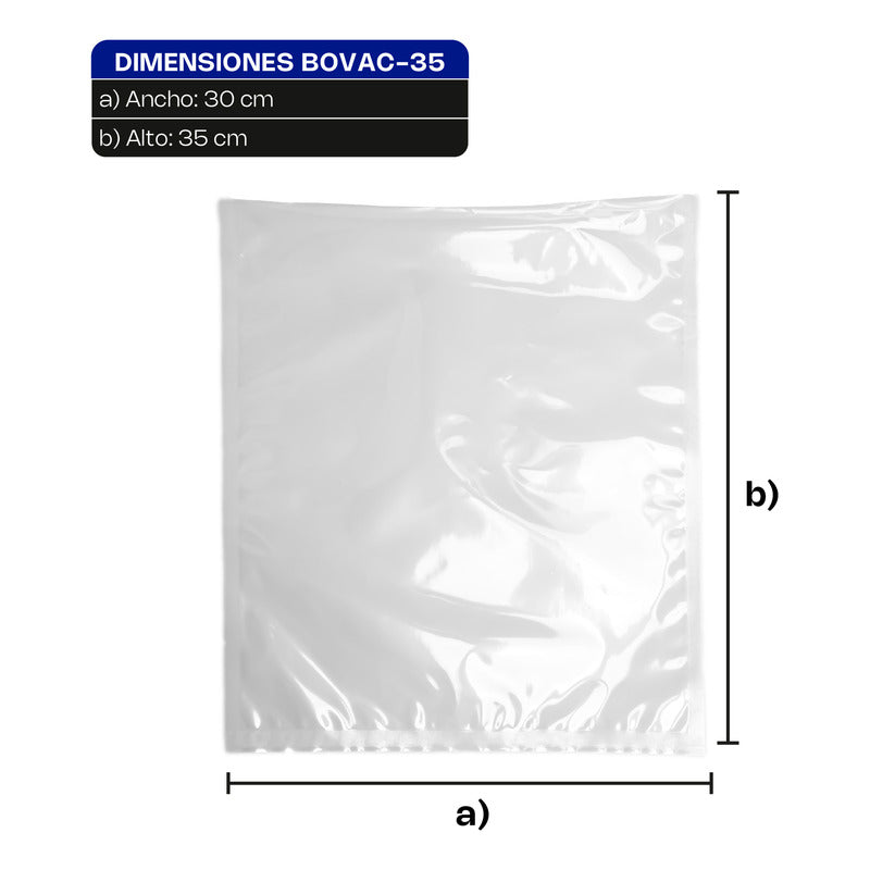 100 Bolsas Para Empaque Al Vacío 30x35cm Rhino - Bovac-35