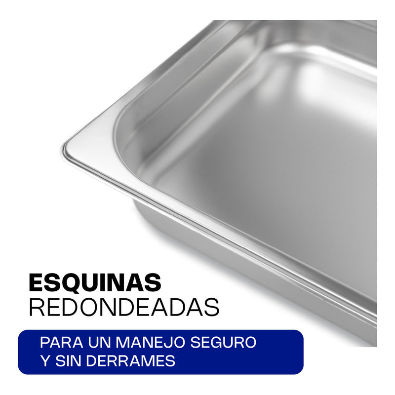 Caledonia Inae-2.5 Inserto Acero Inoxidable Entero 1/1 Profundidad 6.4 Cm Largo 53 Cm Plateado